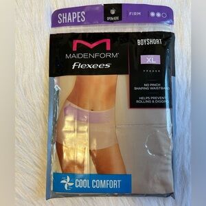 Maidenform‎ Flexees Shapewear Womens Size XL Beige Stretchy Shaping Boyshorts